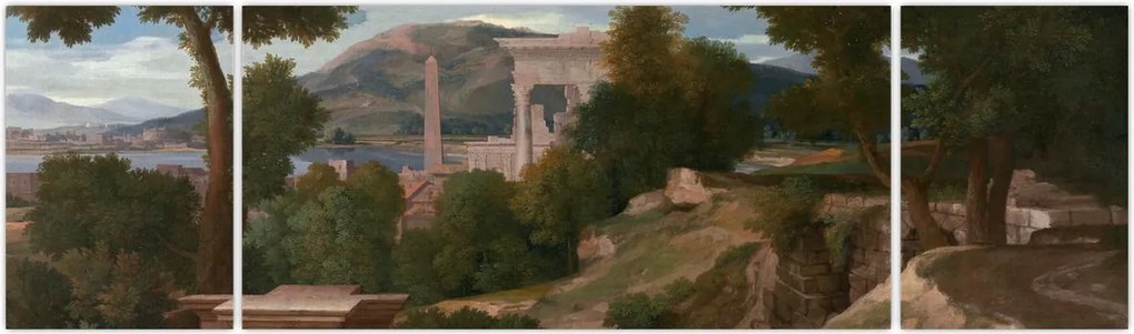 Obraz - Nicolas Poussin, Landscape with Saint John on Patmos, reprodukcje (170x50 cm)