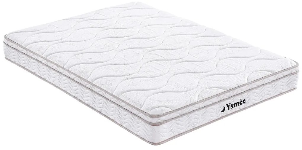 Komplet stelaż z listewkami + materac na sprężynach 3 strefy i pamięć kształtu ciała WOLKENTANZ marki YSMÉE - 140 x 190 cm