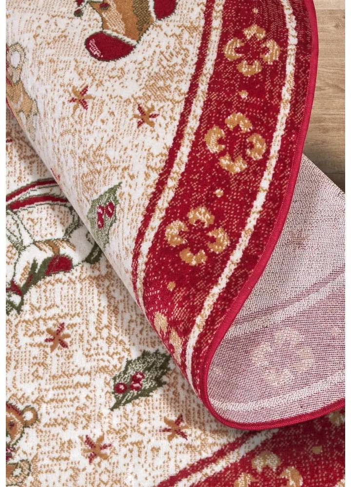 Czerwony okrągły dywan z mieszanki bawełny ze świątecznym motywem ø 160 cm Toy's Delight Red Christmas – Villeroy&amp;Boch