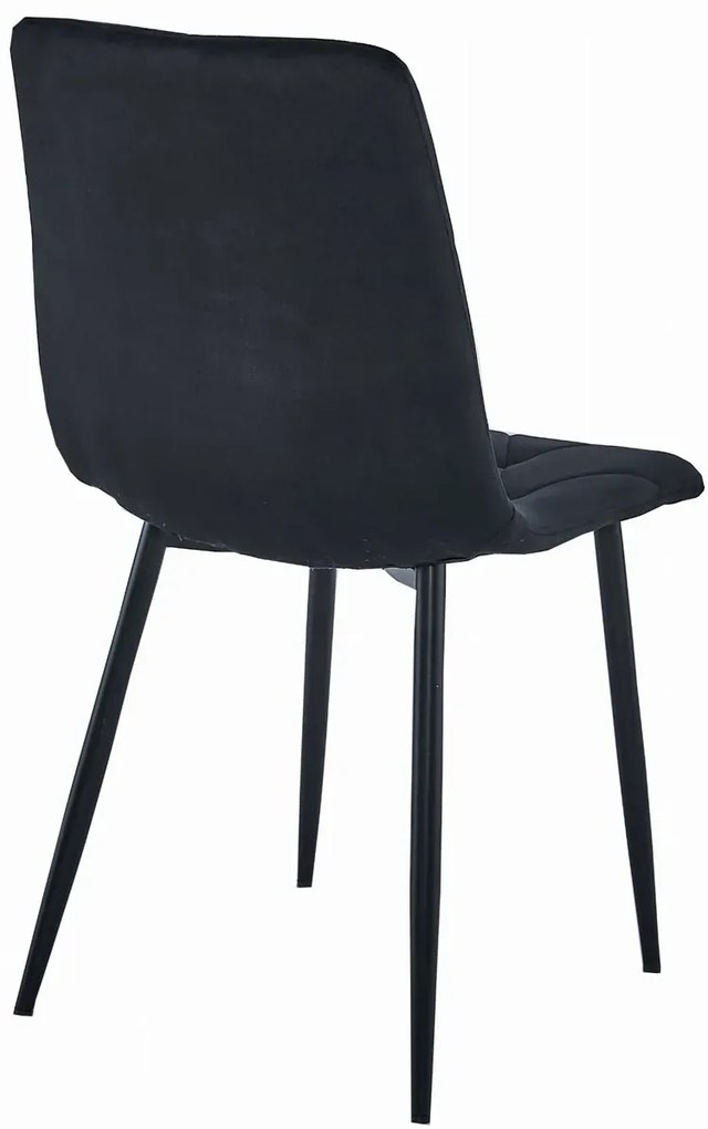 Czarne tapicerowane krzesło welurowe H7-D48