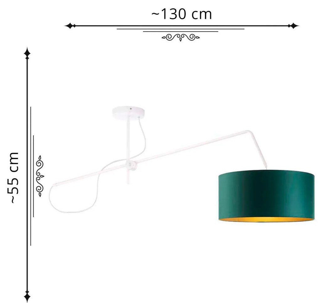 Lampa wisząca glamour z okrągłym kloszem A5-G99
