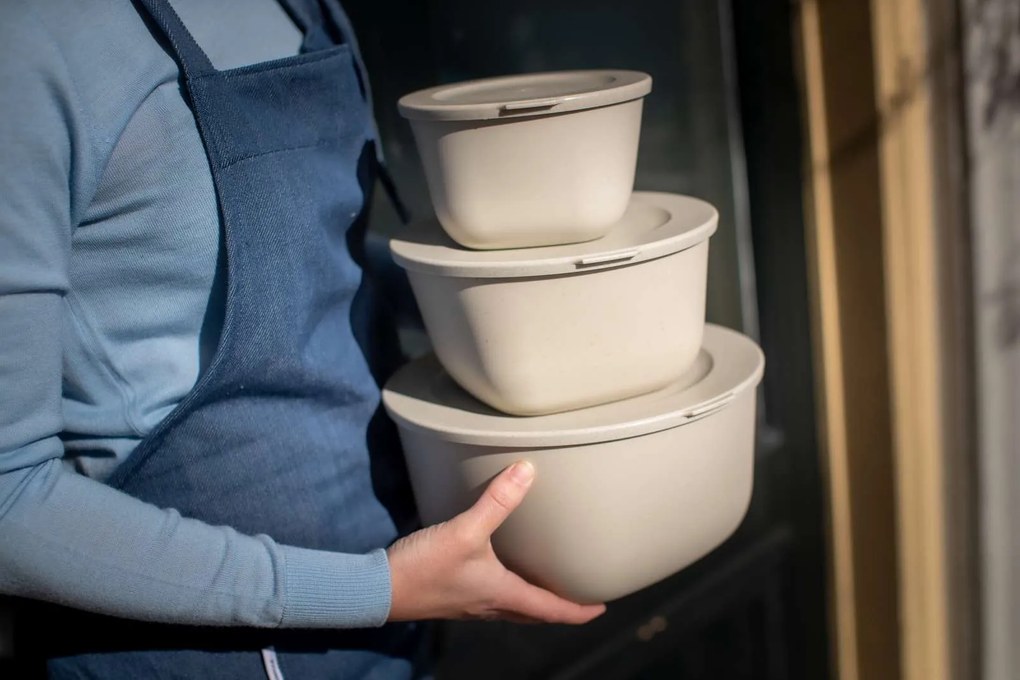Pudełko z pokrywką 1l + 2l + 4l, CONNECT BOX SET STOCKHOLM, zestaw 3 sztuki, KOZIOL