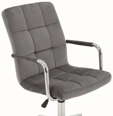 Szare krzesło biurowe Q-022 VELVET