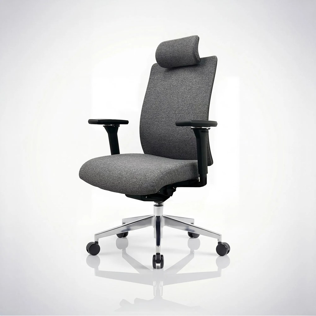 Fotel biurowy ergonomiczny obrotowy ciemnoszary: VECTOR