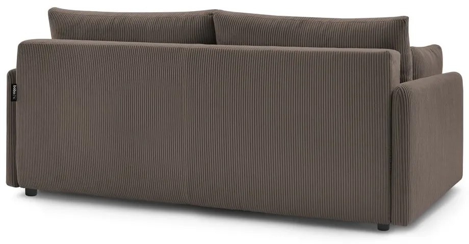 Brązowa sztruksowa rozkładana sofa 211 cm Marcel – Bobochic Paris