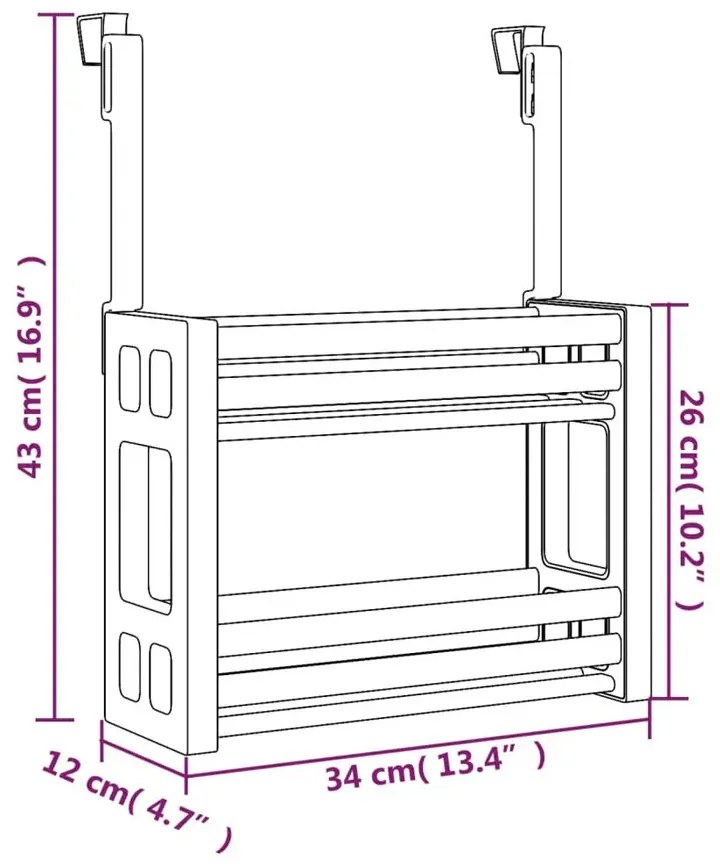 Aluminiowy zawieszany organizer kuchenny - Shira