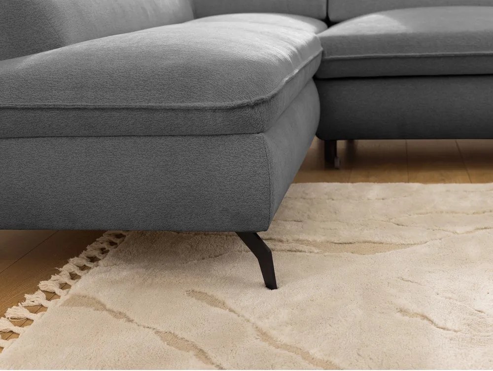 Szary narożnik z tkaniny szenilowej (lewostronny/w kształcie litery L) Marbeya – Ropez