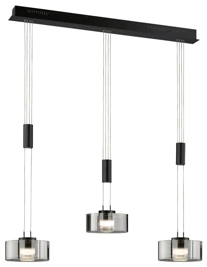 Czarna metalowa lampa wisząca LED ze ściemniaczem Lavin – Fischer & Honsel