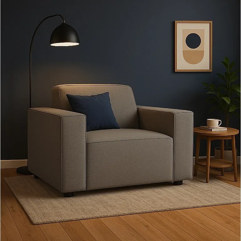 Fotel modułowy Cursal – 124 x 102 x 70 cm,szary Raven 7, nowoczesny design