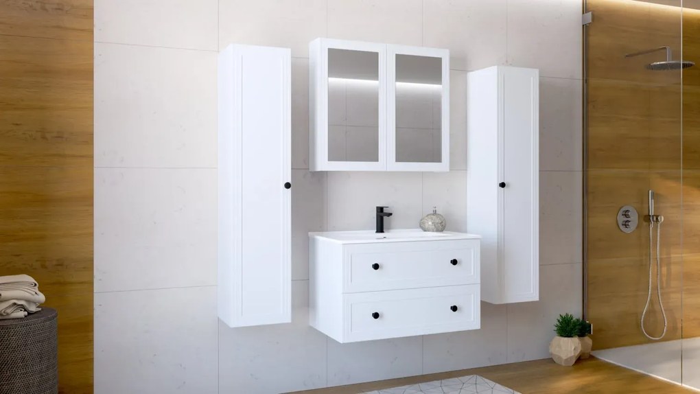 Szafka pod umywalkę TORETO 2S 80cm biały mat HALMAR