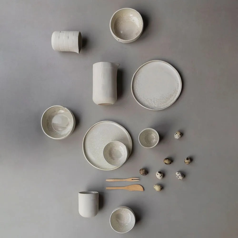 Białe kamienne miski zestaw 2 szt. Sand Grain – Mette Ditmer Denmark
