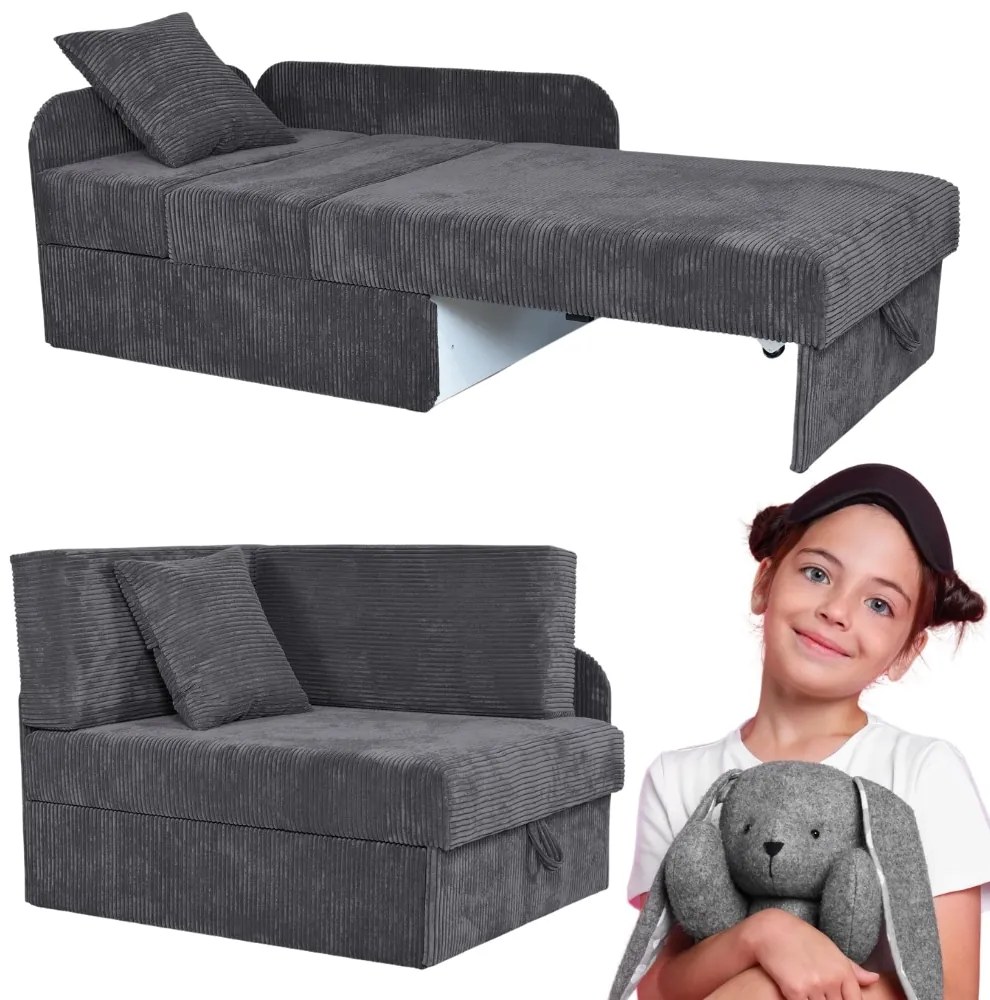 Kanapa rozsuwana BONI sofa narożnik dziecięcy SZARY Family Meble - DOSTĘPNA OD RĘKI