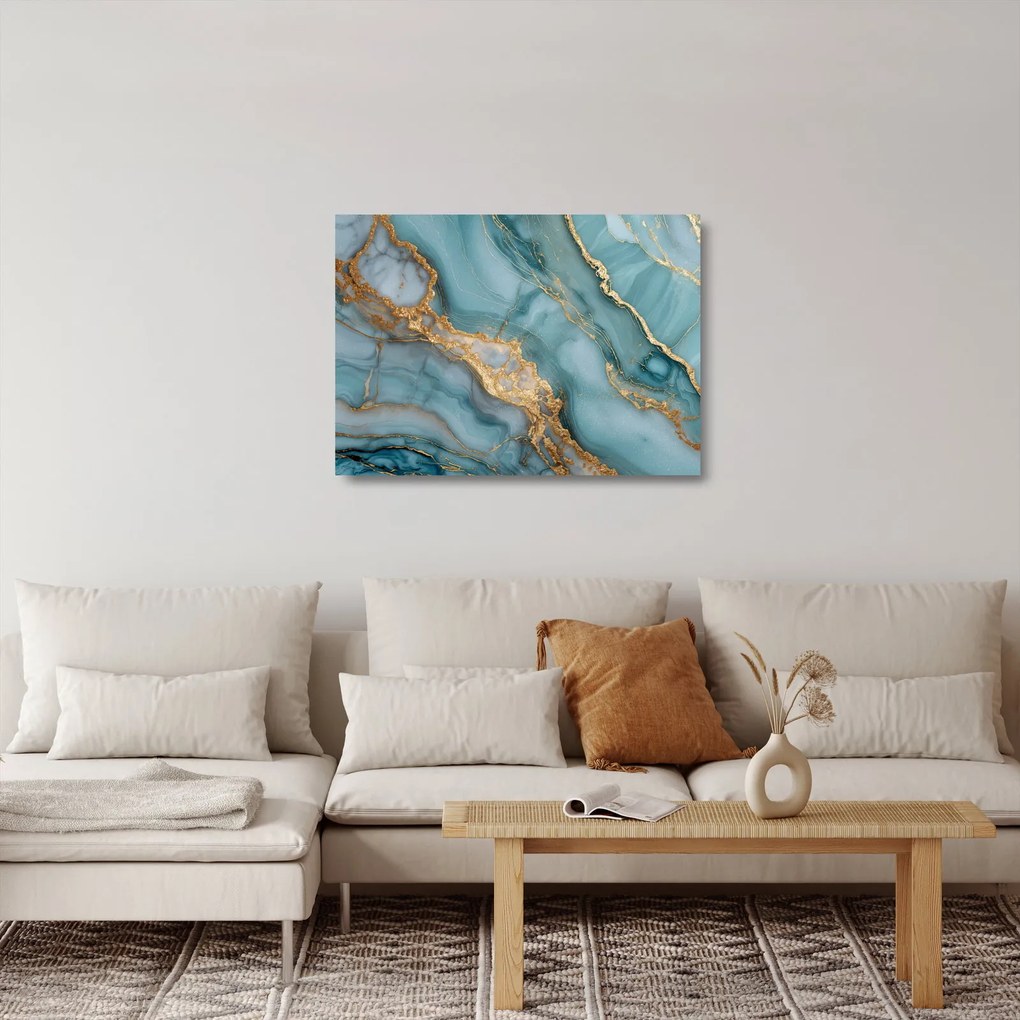 Obraz na szkle - Turkusowy marmur (70x50 cm)