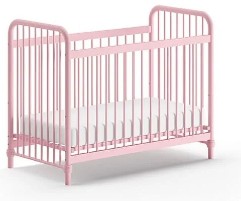 Różowe metalowe łóżeczko 60x120 cm BRONXX – Vipack