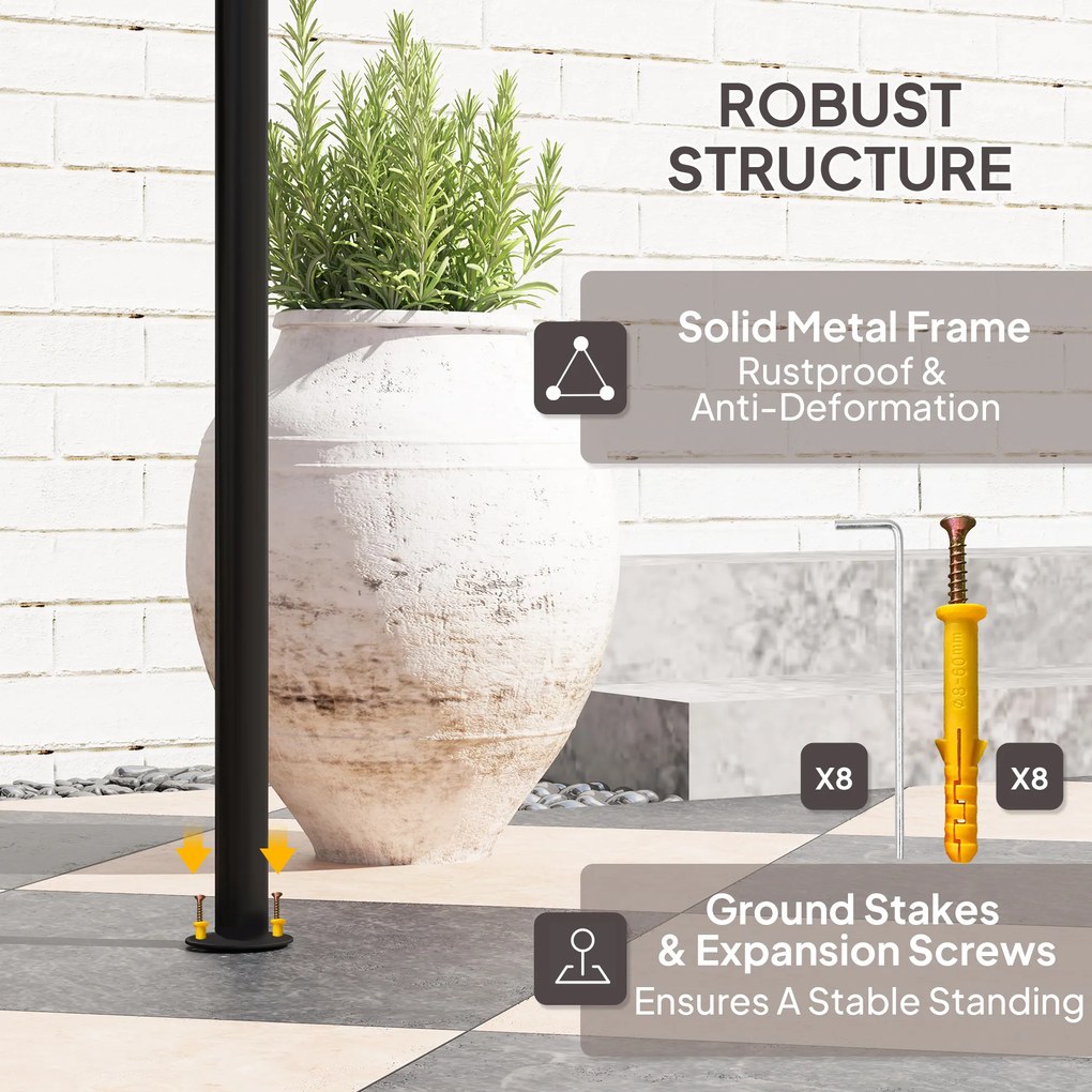 Outsunny Pawilon Grillowy 242x149x248 cm Odporny na Wodę i Ogień z Podwójnym Dachem Kolor Kawa