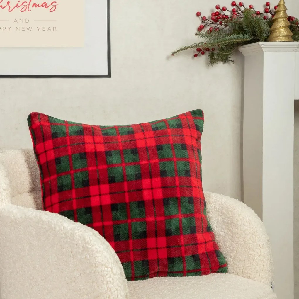 Poszewka dekoracyjna TARTAN w kratę 45x45 cm HOMLA