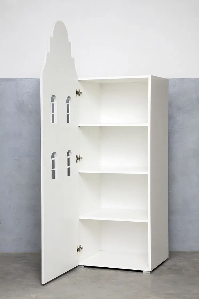 Popielata szafa domek H8-C96