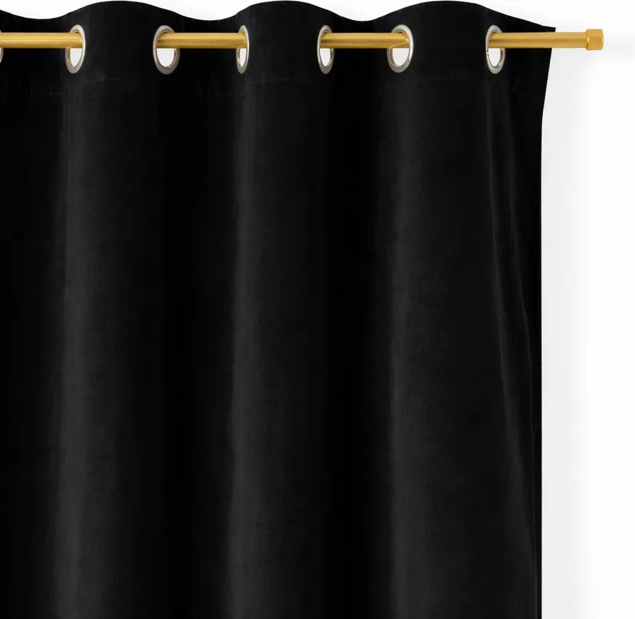 Zasłona gotowa welurowa na przelotkach 140x250 CZARNA velvet Virella