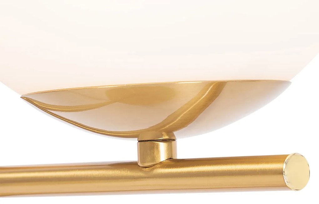 Lampa stołowa art deco złota i opalowe szkło - FloreDesignerski Oswietlenie wewnetrzne