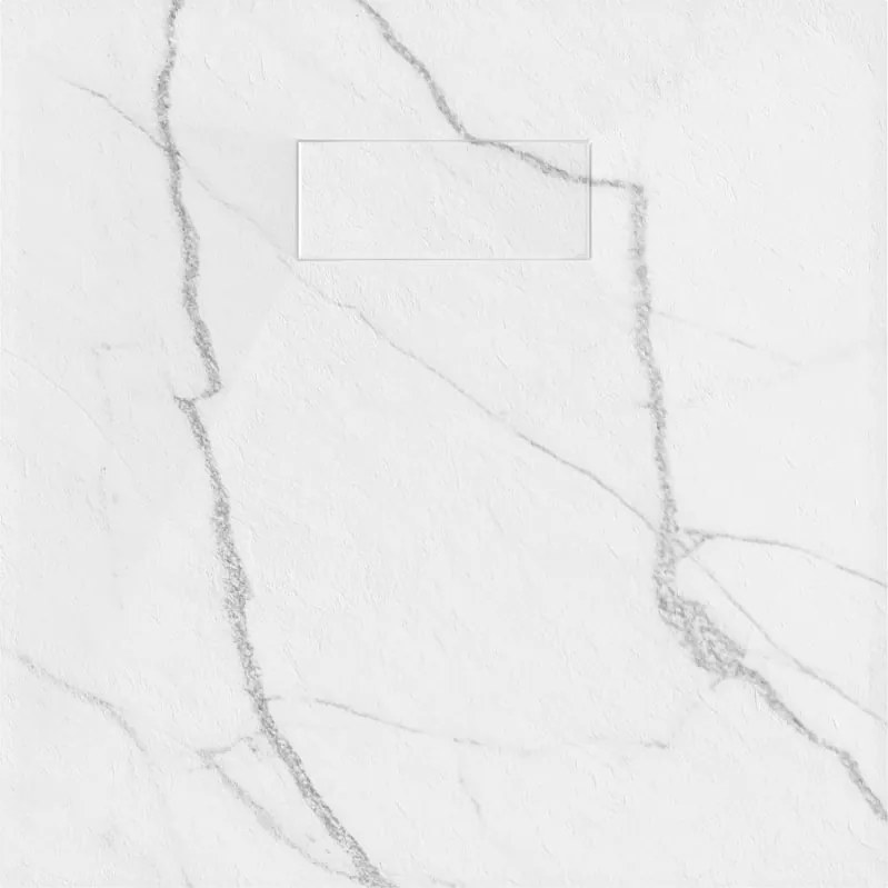 Mexen Hugo brodzik kwadratowy SMC 80 x 80 cm, biały kamień - 42158080