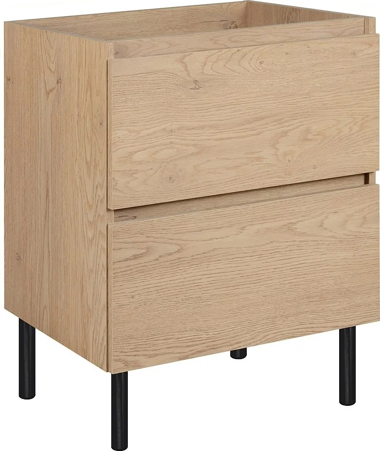 Meble łazienkowe 60 cm, nóżki, Kolor: Dąb Jasny, 60 x 80,7 x 46 cm