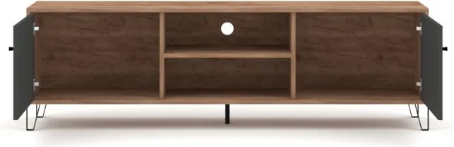 Szafka RTV Dwudrzwiowa BACARDI 183 cm Dąb Craft Tobacco/Grafit Nowoczesna