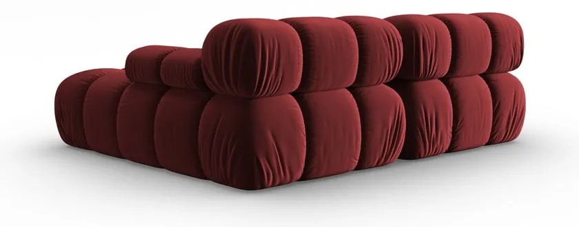 Czerwony aksamitny narożnik (prawostronny) Bellis – Micadoni Home