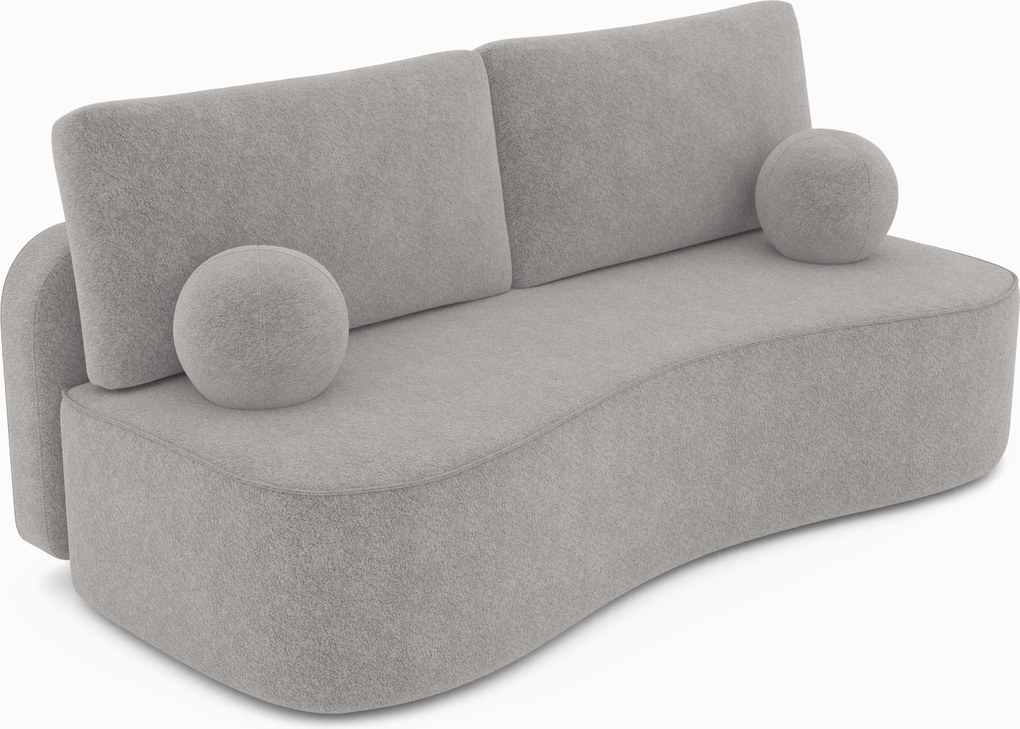 Masseno Sofa ROTONDO z funkcją spania i pojemnikiem na pościel, Rozkładana sofa - Szary, ANTHOLOGY 15