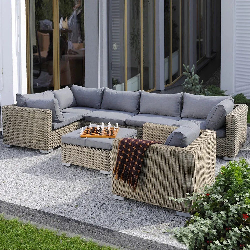 Zestaw mebli ogrodowych z technorattanu Dorothee cappuccino PATIO
