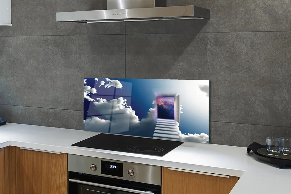 Panel Szklany Surrealistyczna Wizja: Oko i Schody