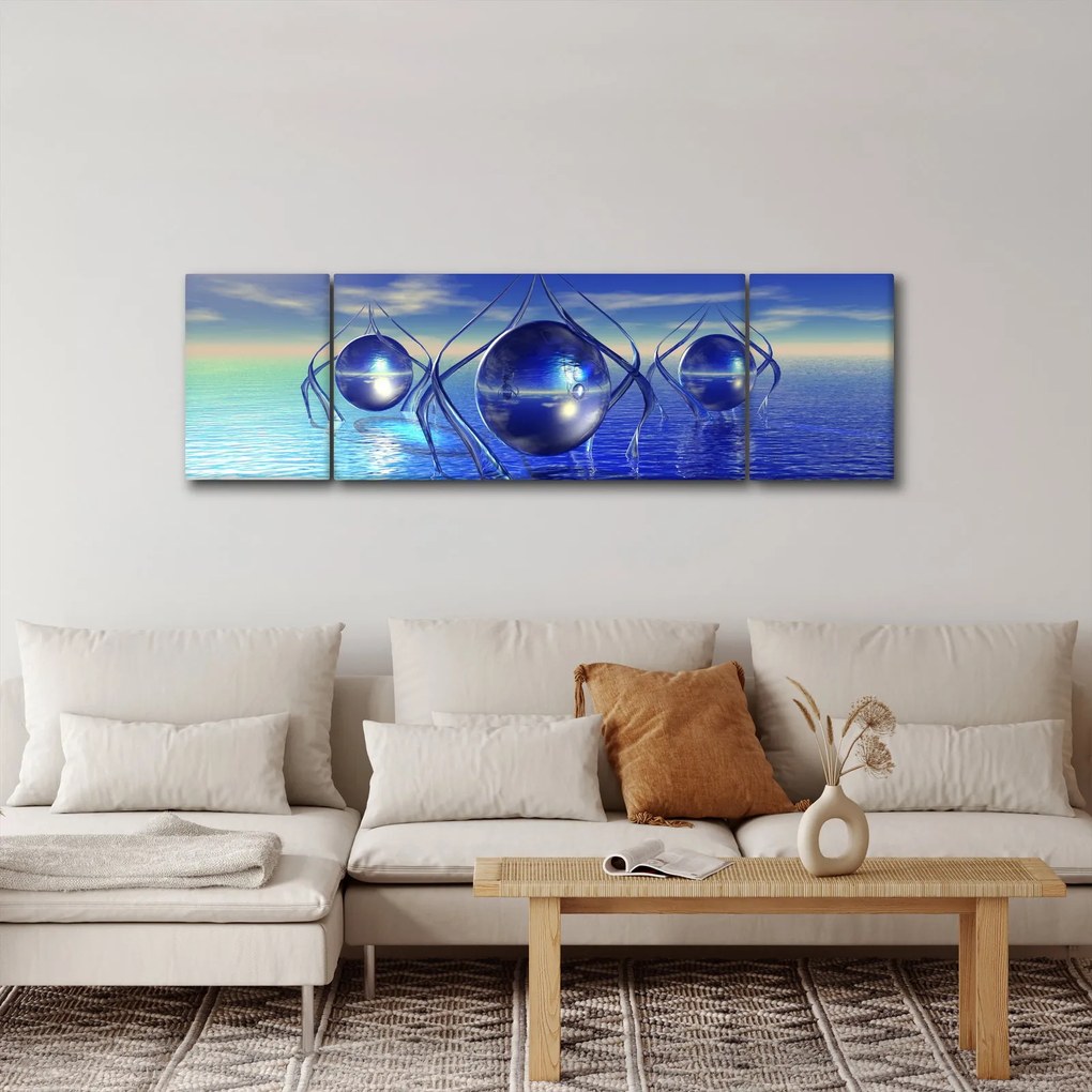 Obraz abstrakcji - woda (170x50 cm)