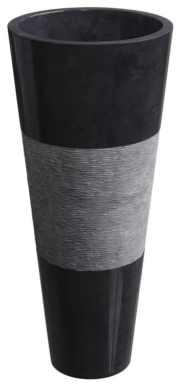 Umywalka stojąca z marmuru - Czarny - szer. 40 x dł. 40 x wys. 90 cm - PULOA