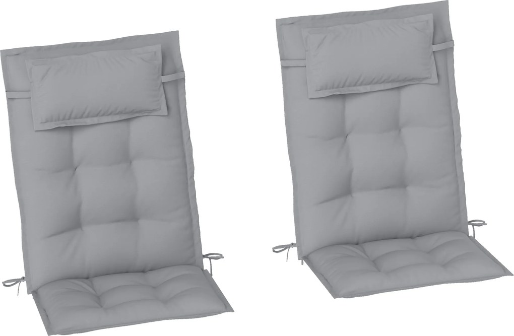 Outsunny Zestaw 2 poduszek na leżak ogrodowy Odporne na wodę 50x116x5 cm, Jasnoszary