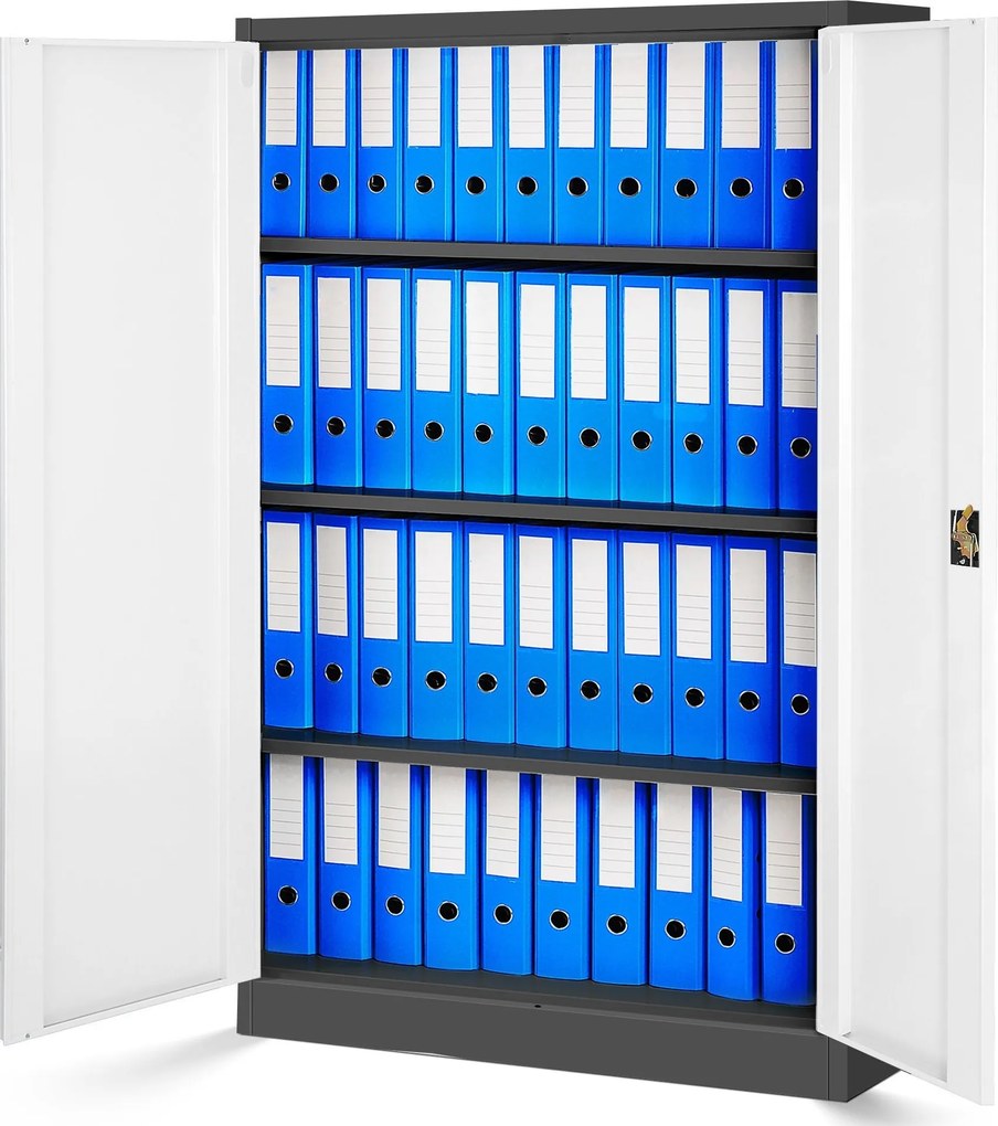 Metalowa szafa aktowa Kevin 90x40x140 cm biały/antracyt