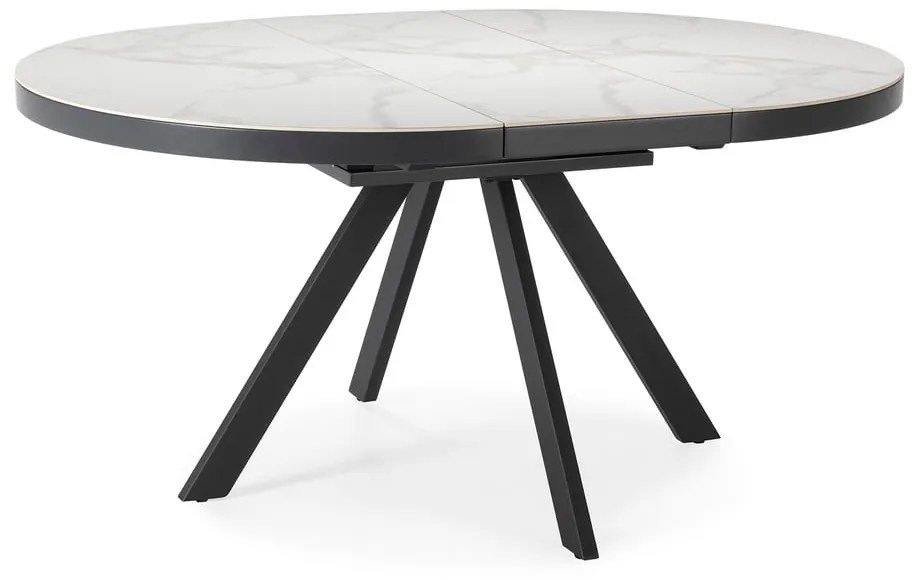 Okrągły rozkładany stół z dodatkowym blatem z ceramicznym blatem ø 120 cm Bela – Marckeric
