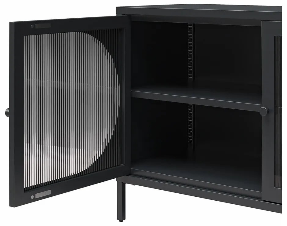 Czarna metalowa witryna 100x64x40 cm Luna – Støraa