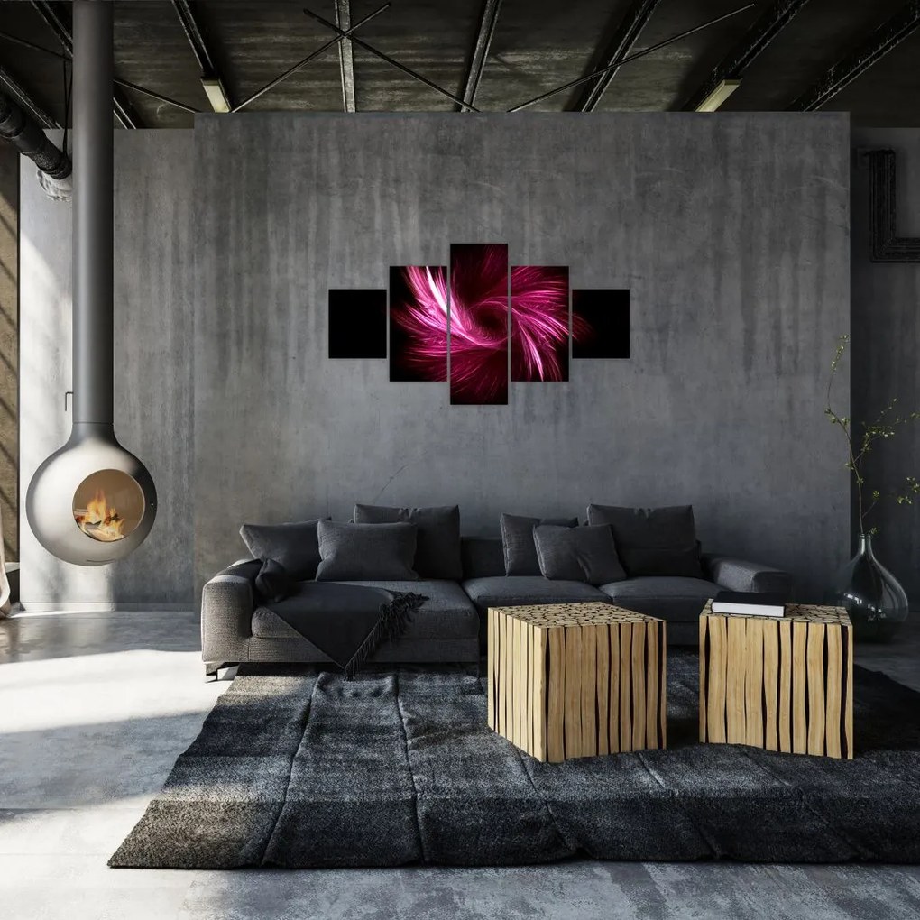 Obraz - różowa abstrakcja (125x70 cm)