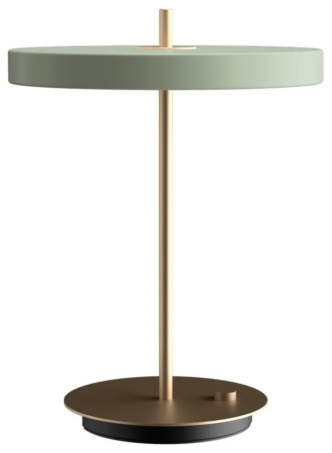 Jasnozielona lampa stołowa LED ze ściemniaczem i metalowym kloszem (wysokość 41,5 cm) Asteria Table – UMAGE