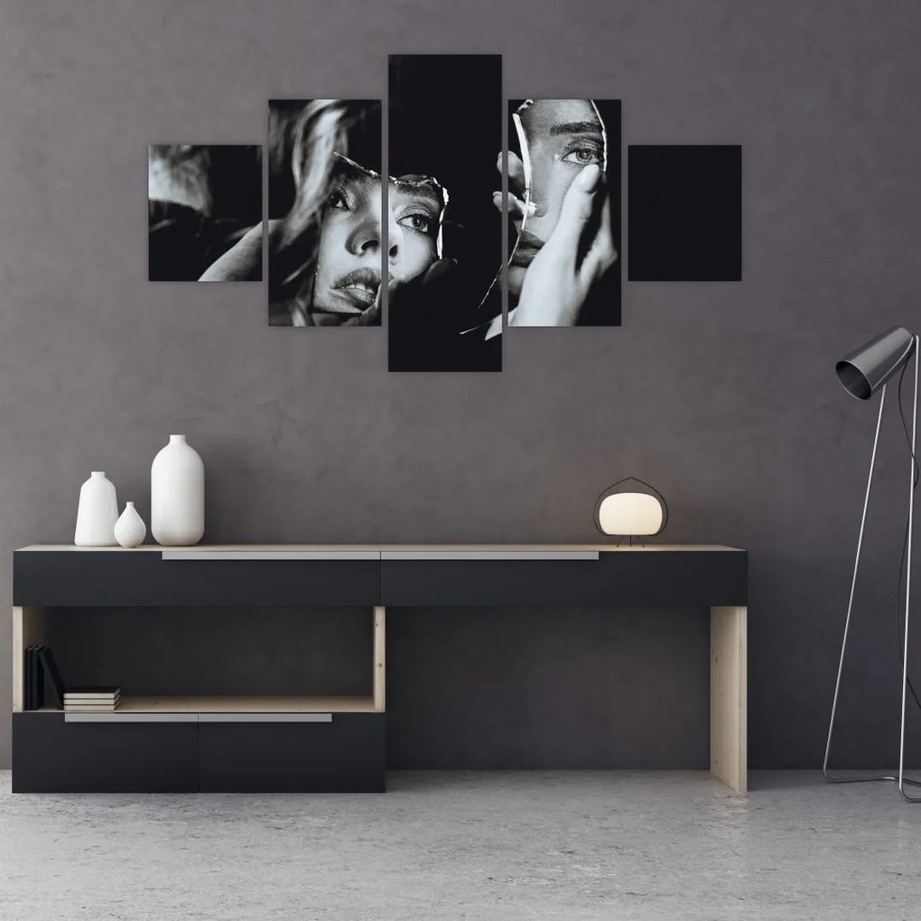 Obraz - Spojrzenie w lustro (125x70 cm)