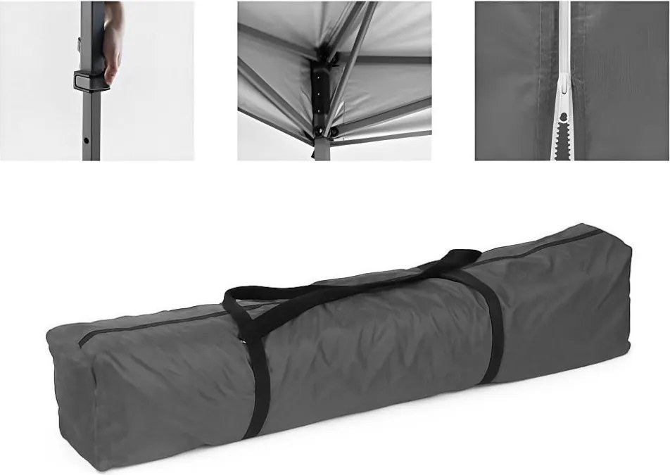 Automatyczny namiot ogrodowy 3x3 m z oknami Gardenia 4W-GY, szary