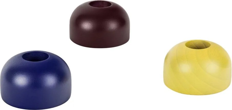 Drewniane świeczniki zestaw 3 szt. Lums – noo.ma