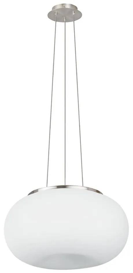 Lampa wisząca w biało-srebrnym kolorze ze szklanym kloszem ø 44,5 cm OPTICA – EGLO