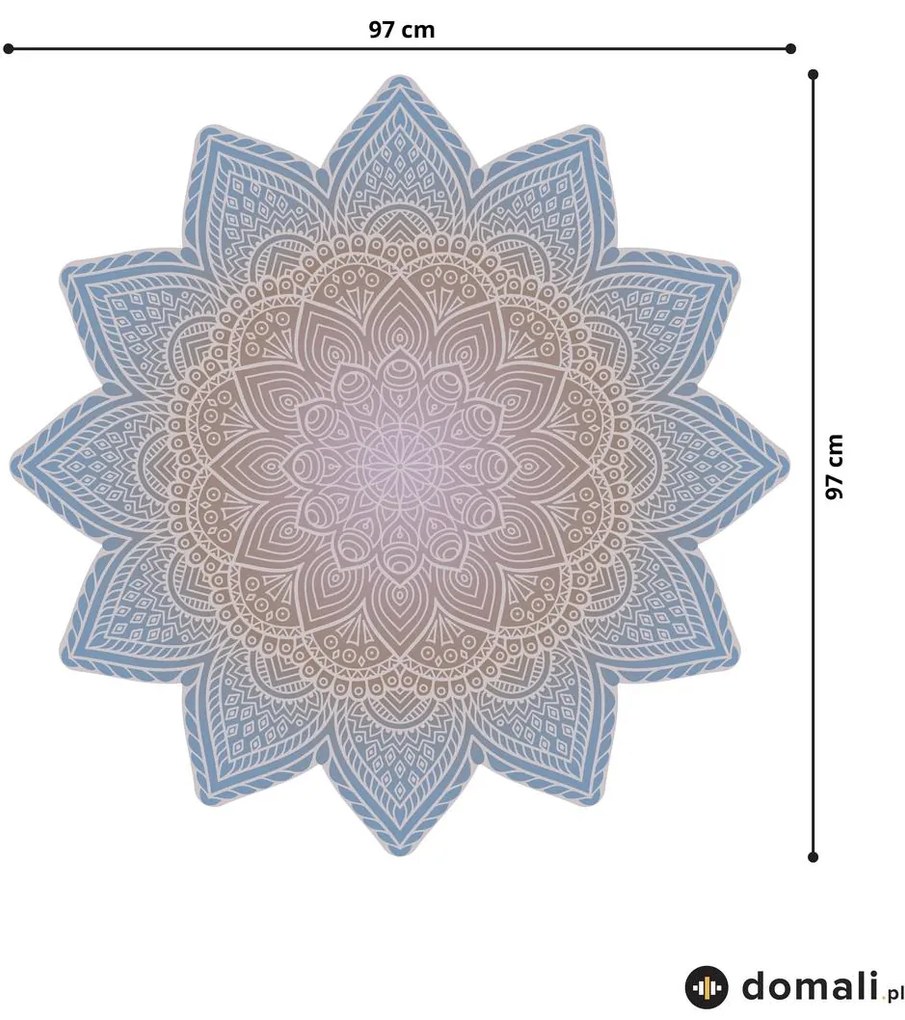 Naklejki na ścianę - Mandala niebiesko - brązowa