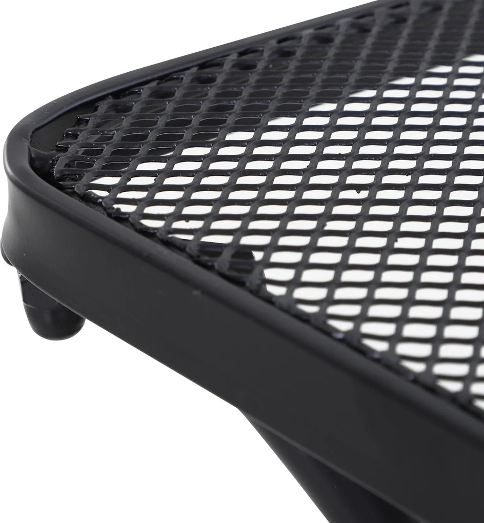 Stolik Ogrodowy Outsunny - Czarny Metal, Idealny na Taras i Balkon, Stylowa i Funkcjonalna Przestrzeń