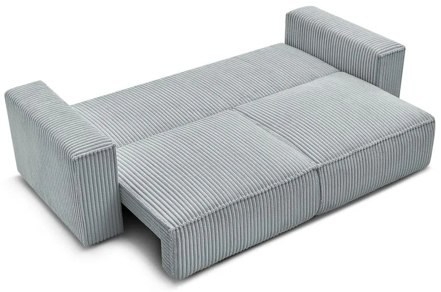 Jasnoszara sztruksowa rozkładana/ze schowkiem sofa 244 cm Chelsea – Bobochic Paris