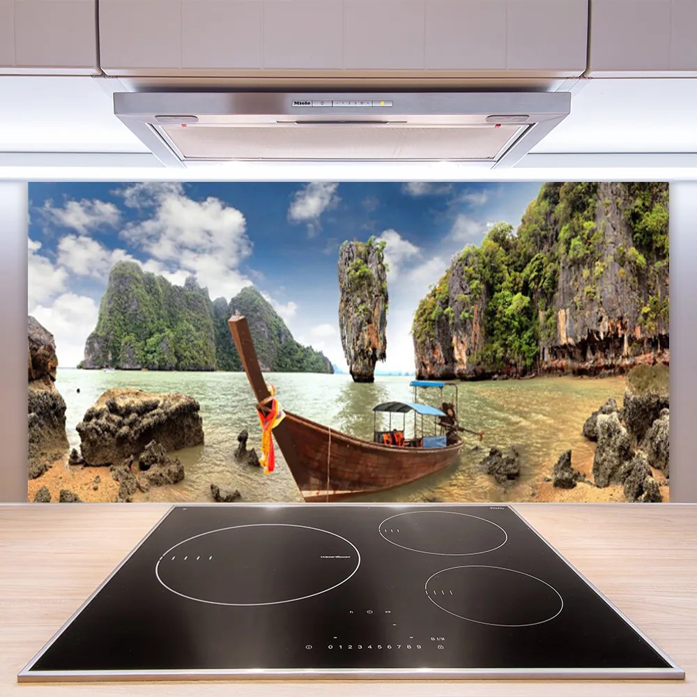 Panel nad blat kuchenny Łódka Przy Skalistym Brzegu