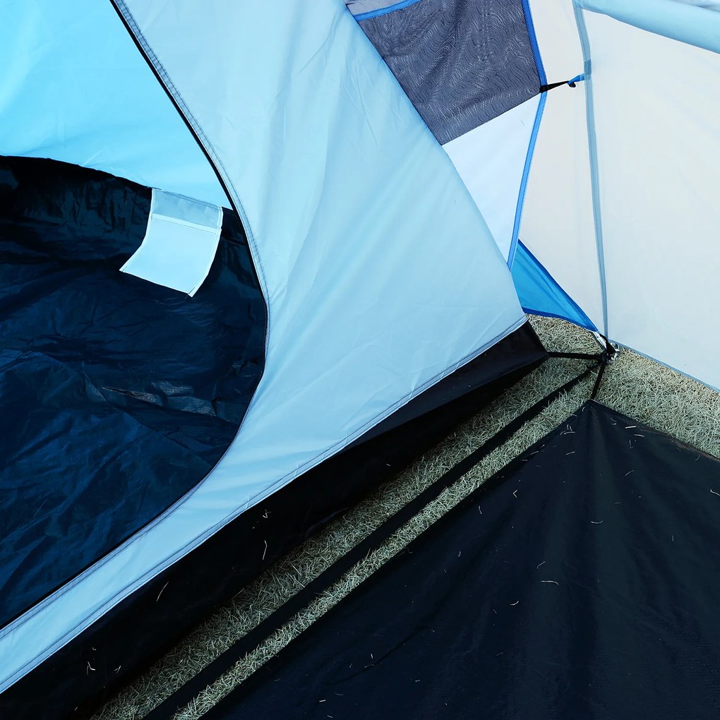 Outsunny Namiot Kempingowy dla Rodzin z 2 Sypialniami dla 4-6 Osób - Idealny do Przygód na Świeżym Powietrzu 430x240 cm | Aosom PL