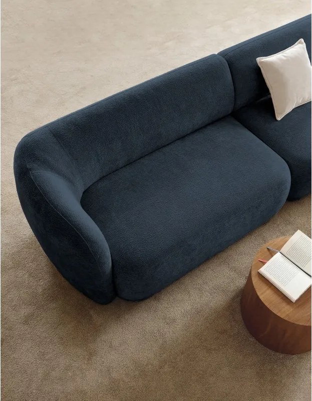 Narożnik NOBO Prawostronny system modułowy tkanina DressME 05 Niebieski