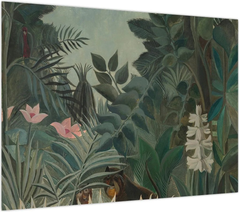 Obraz na szkle - Henri Rousseau, The Equatorial Jungle, reprodukcje (70x50 cm)