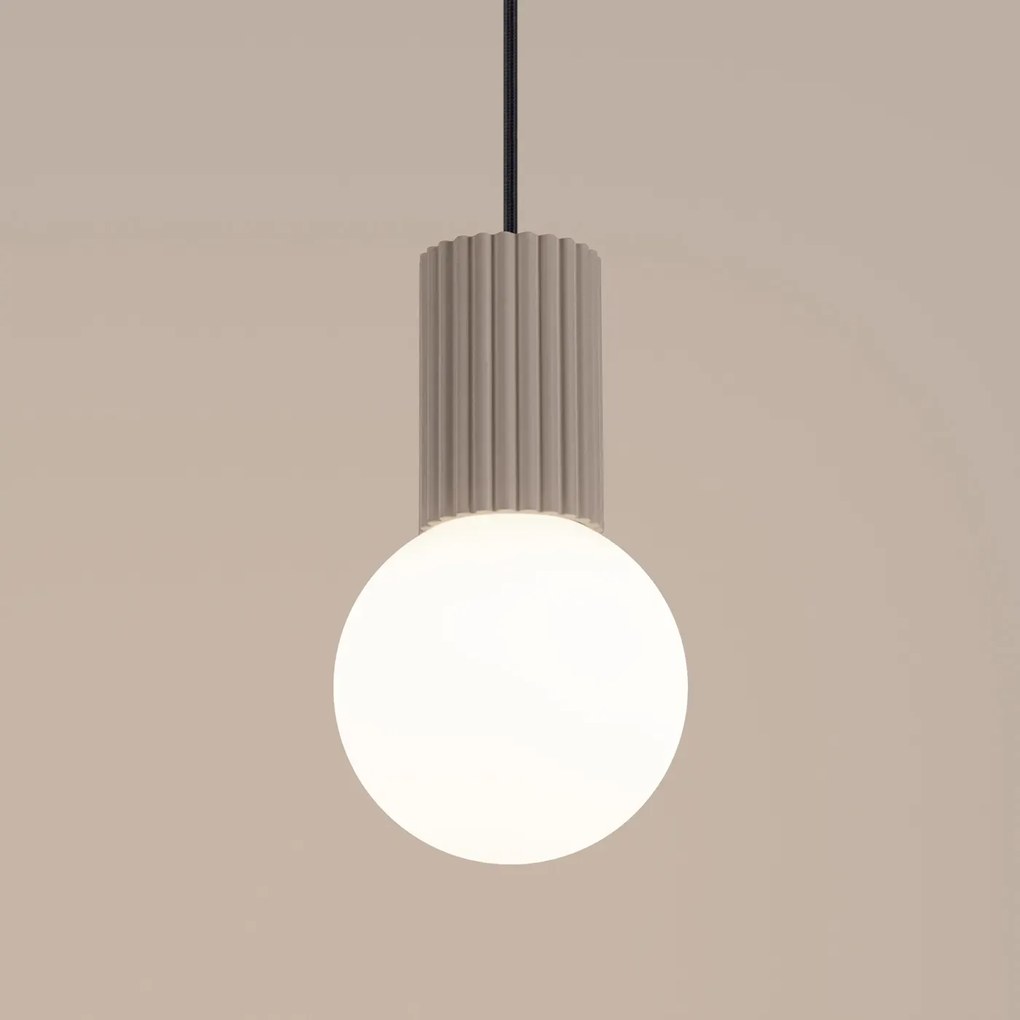 Lampa wisząca HALO 1 taupe ryflowana SOLLUX LIGHTING